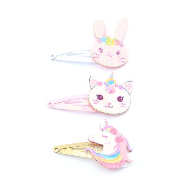 Glitter Animal Hair Clips