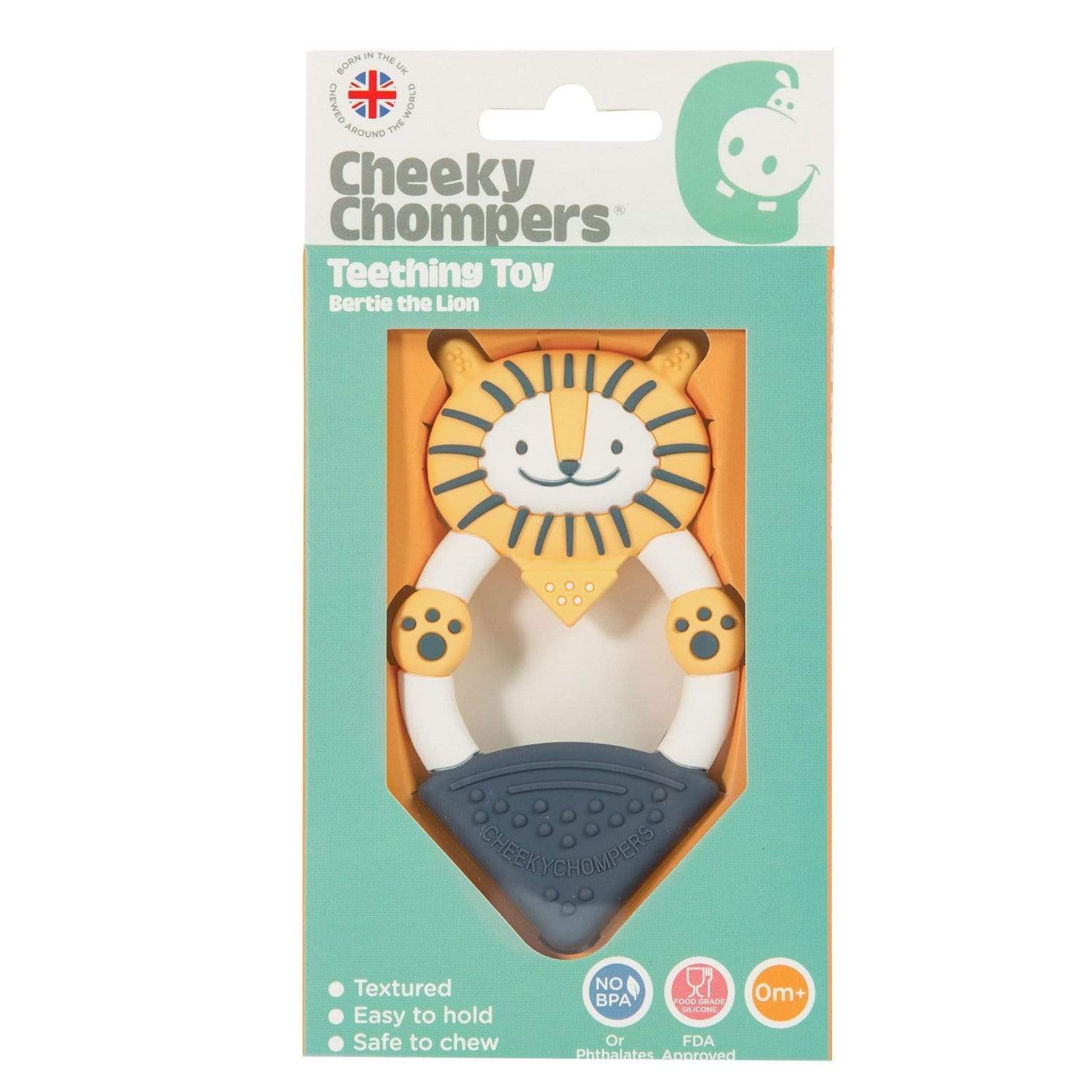 Cheeky Chompers Textured Baby Animal Teether - Bertie the Lion