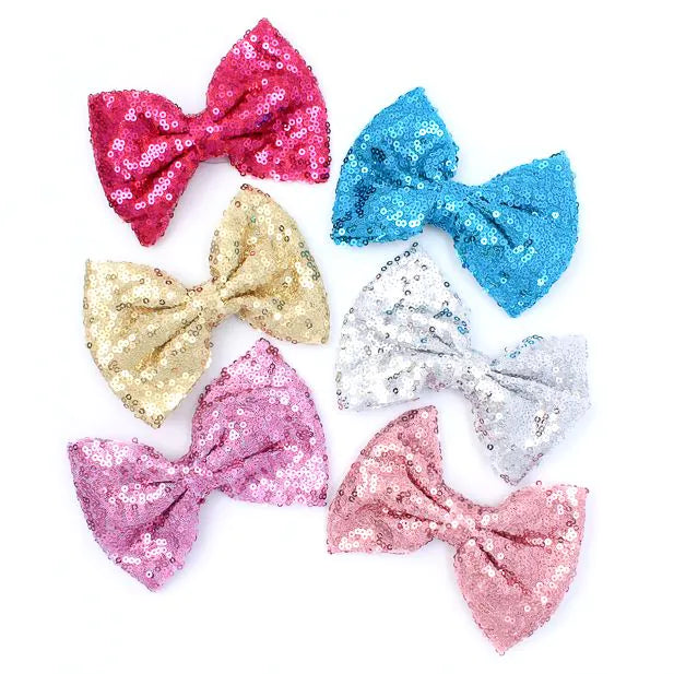 Large Sequin Bow Clip