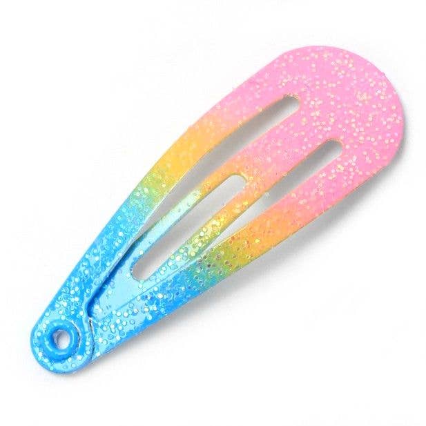 Rainbow Glitter Hair Clips