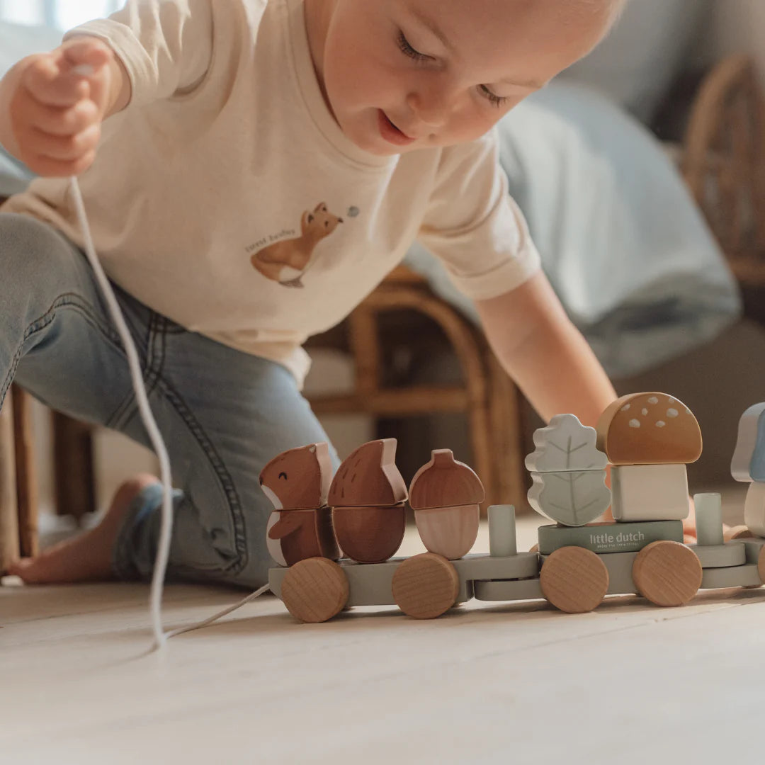 Little Dutch - Forest Friends Squirrel Wooden Stacking Train