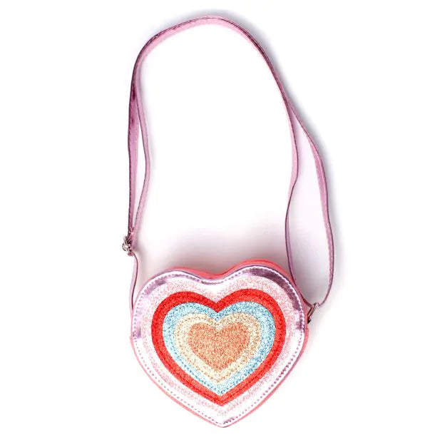 Heart Shaped Glitter Shoulder Bag