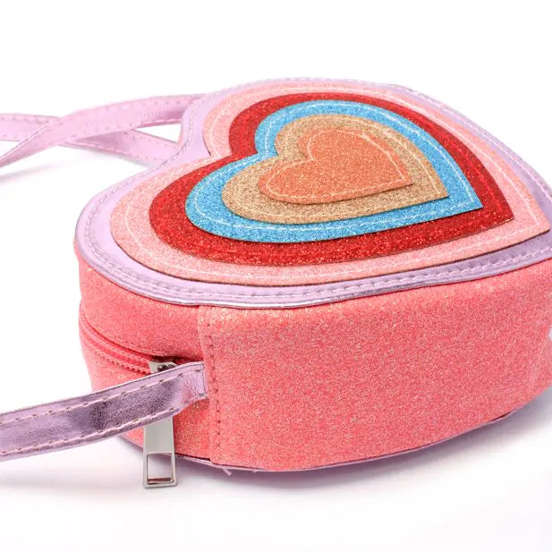 Heart Shaped Glitter Shoulder Bag