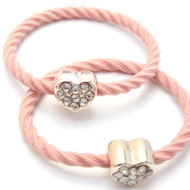 Twisted Elastics with Diamante Heart Motif