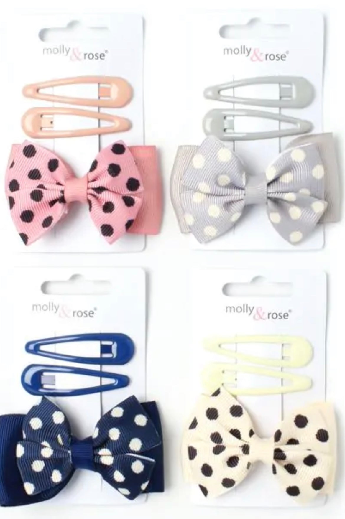 Spotty Bow and Clips Set