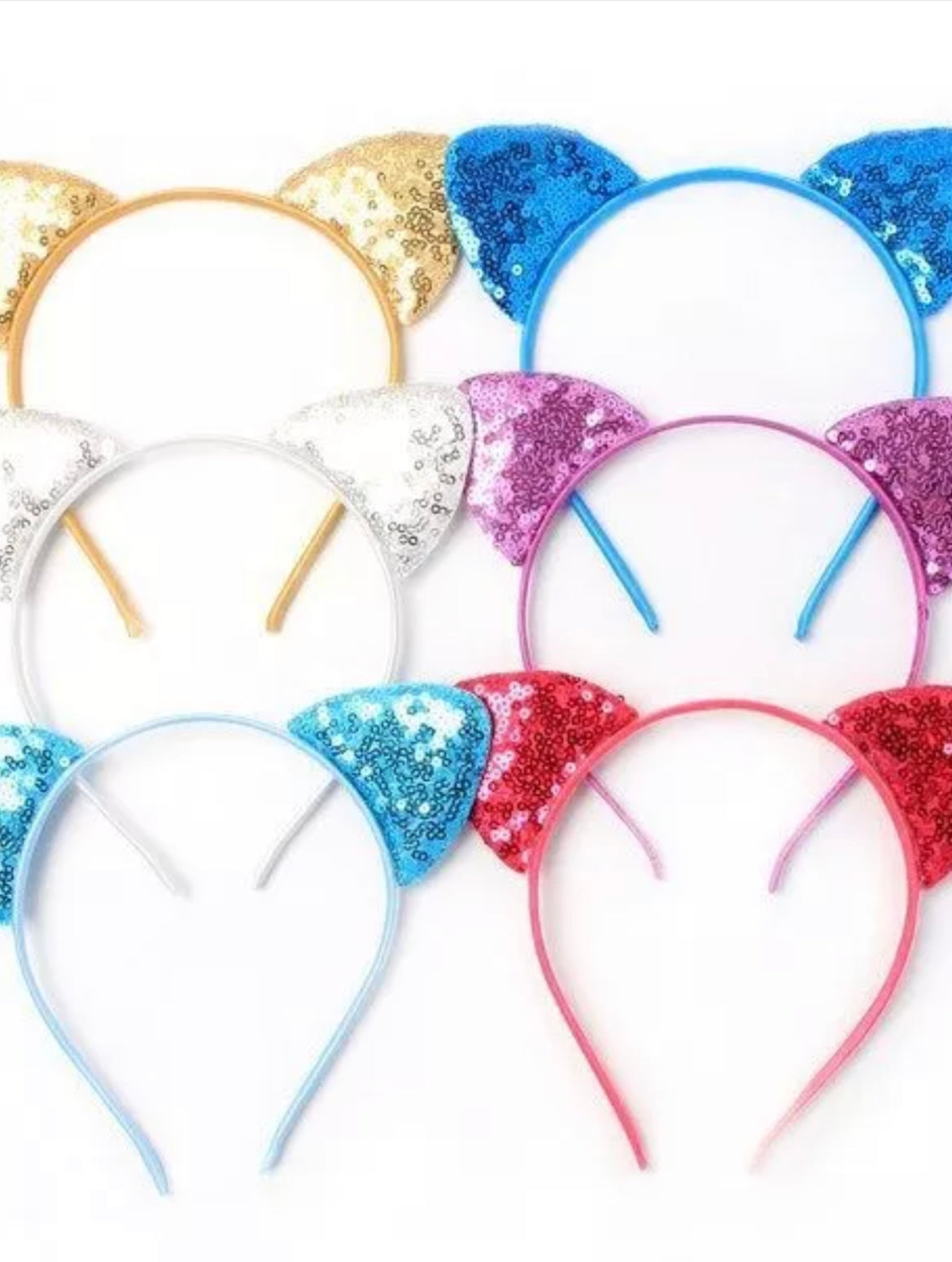 Sequin Kitten Ears Hair Bands