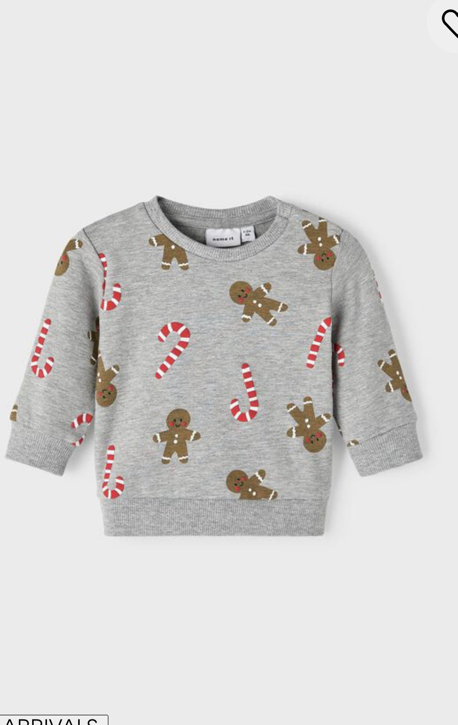 Name It Gingerbread and Candy Canes Christmas Sweater