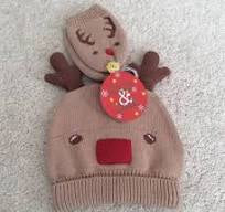 Reindeer Hat and Mittens Set