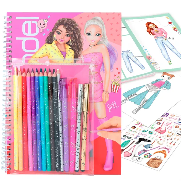 TOPModel colouring book with pen