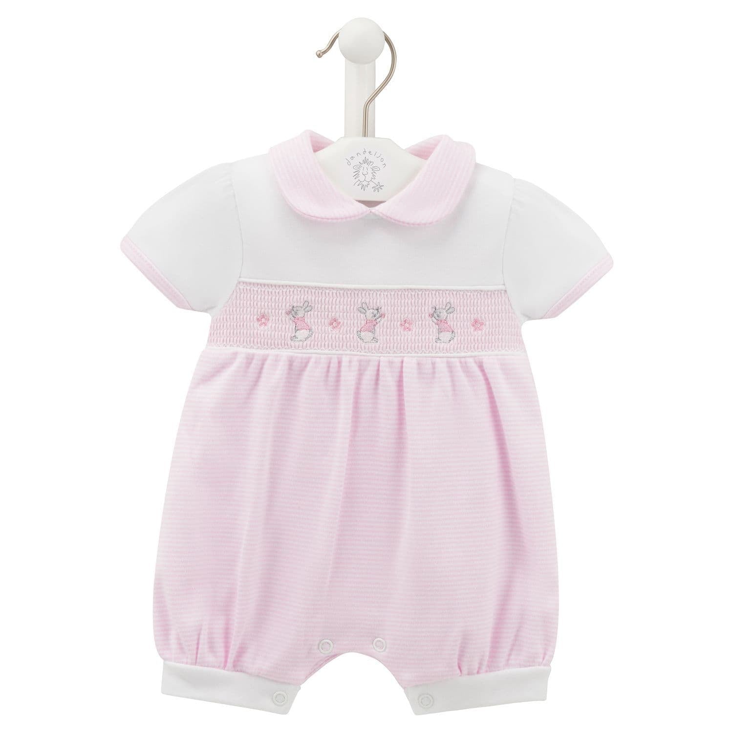 Pink Bunny Rabbit Smocked Romper