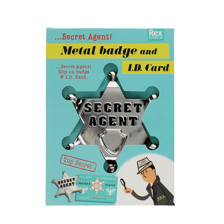 Metal badge and ID card - Secret Agent