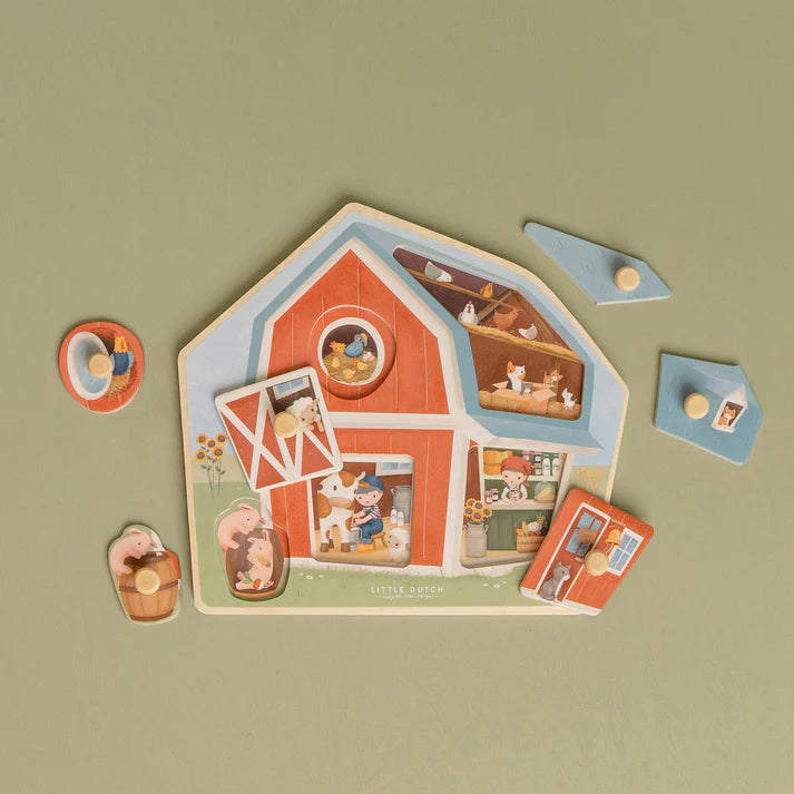 Little Dutch - Wooden Farm Peg Puzzle