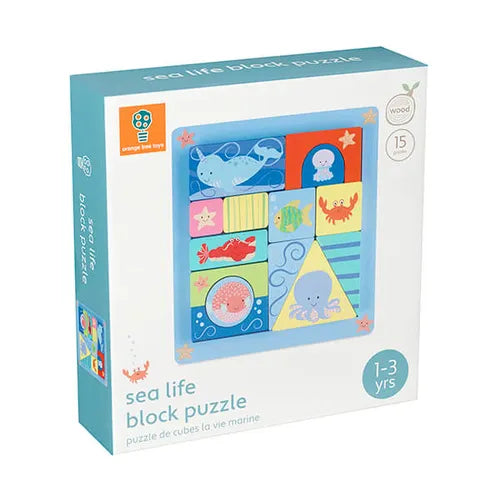 Wooden Blocks Puzzle Sea Life Design