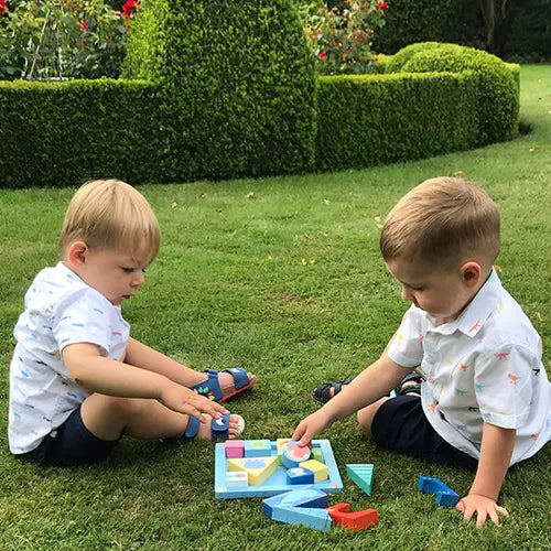 Wooden Blocks Puzzle Sea Life Design