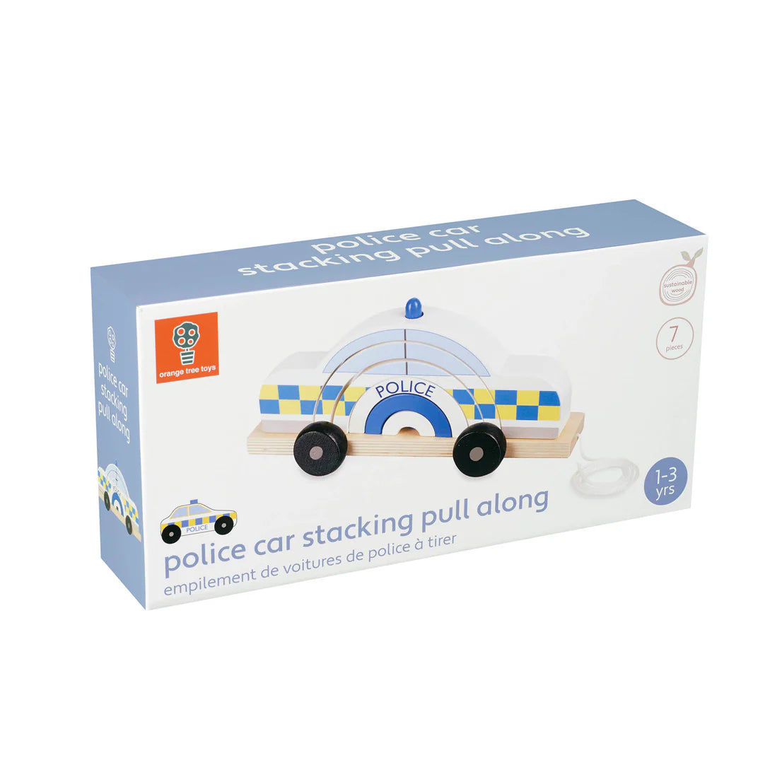 Police Car Pull Along Wooden Stacking Toy