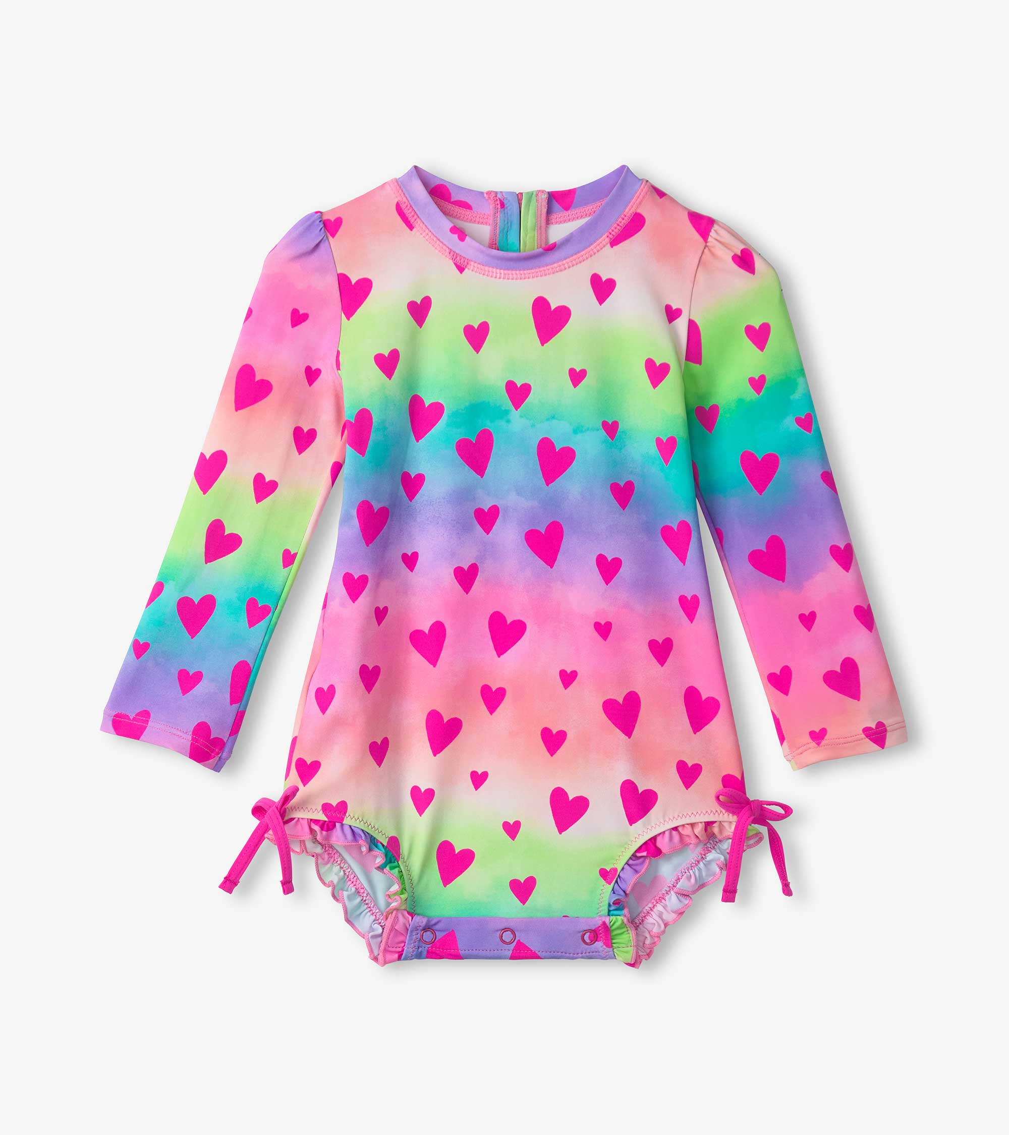 Hatley Hearts One-Piece Rashguard Swimsuit