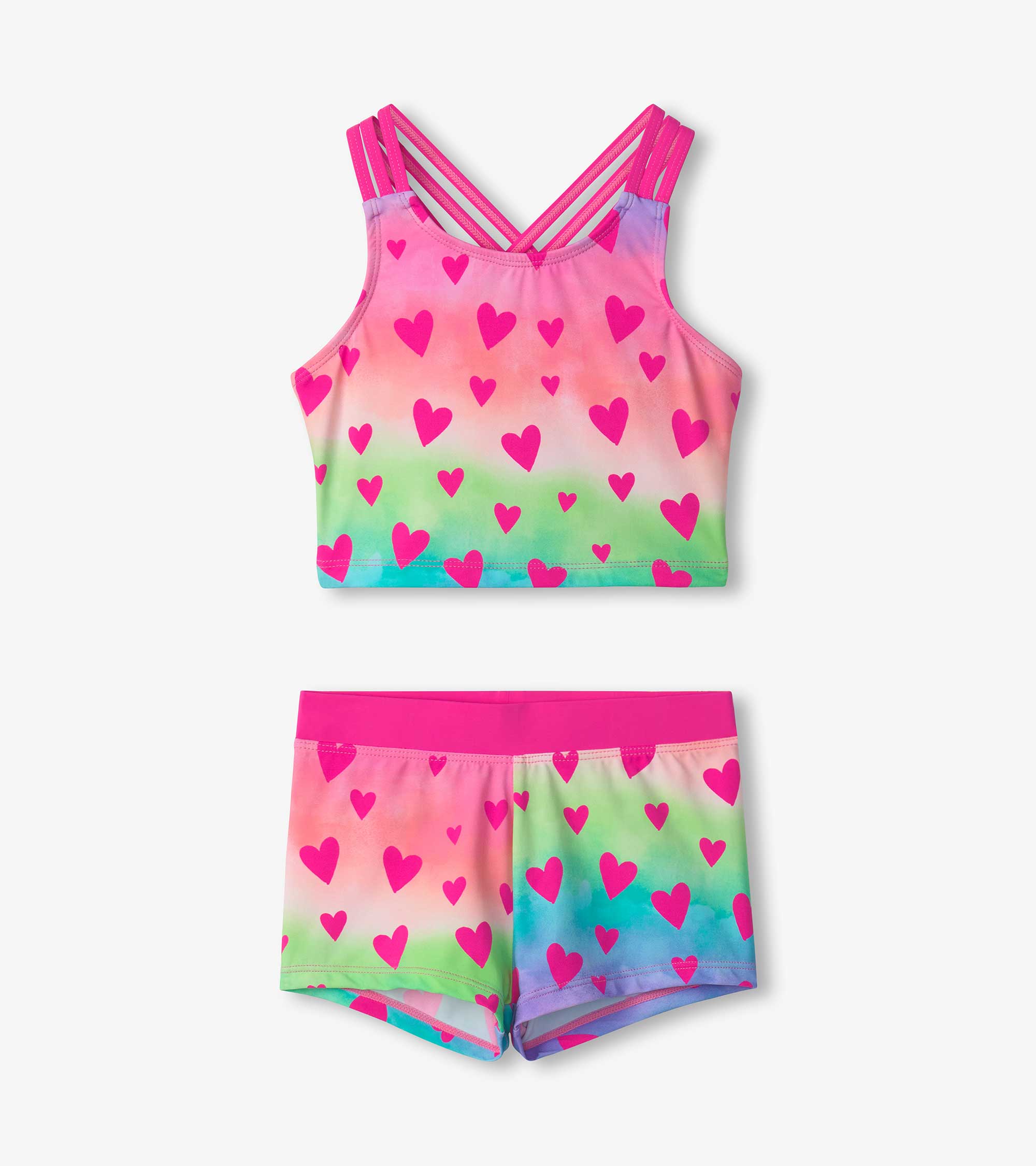 Hatley Hearts Two-Piece Shorts Swimsuit