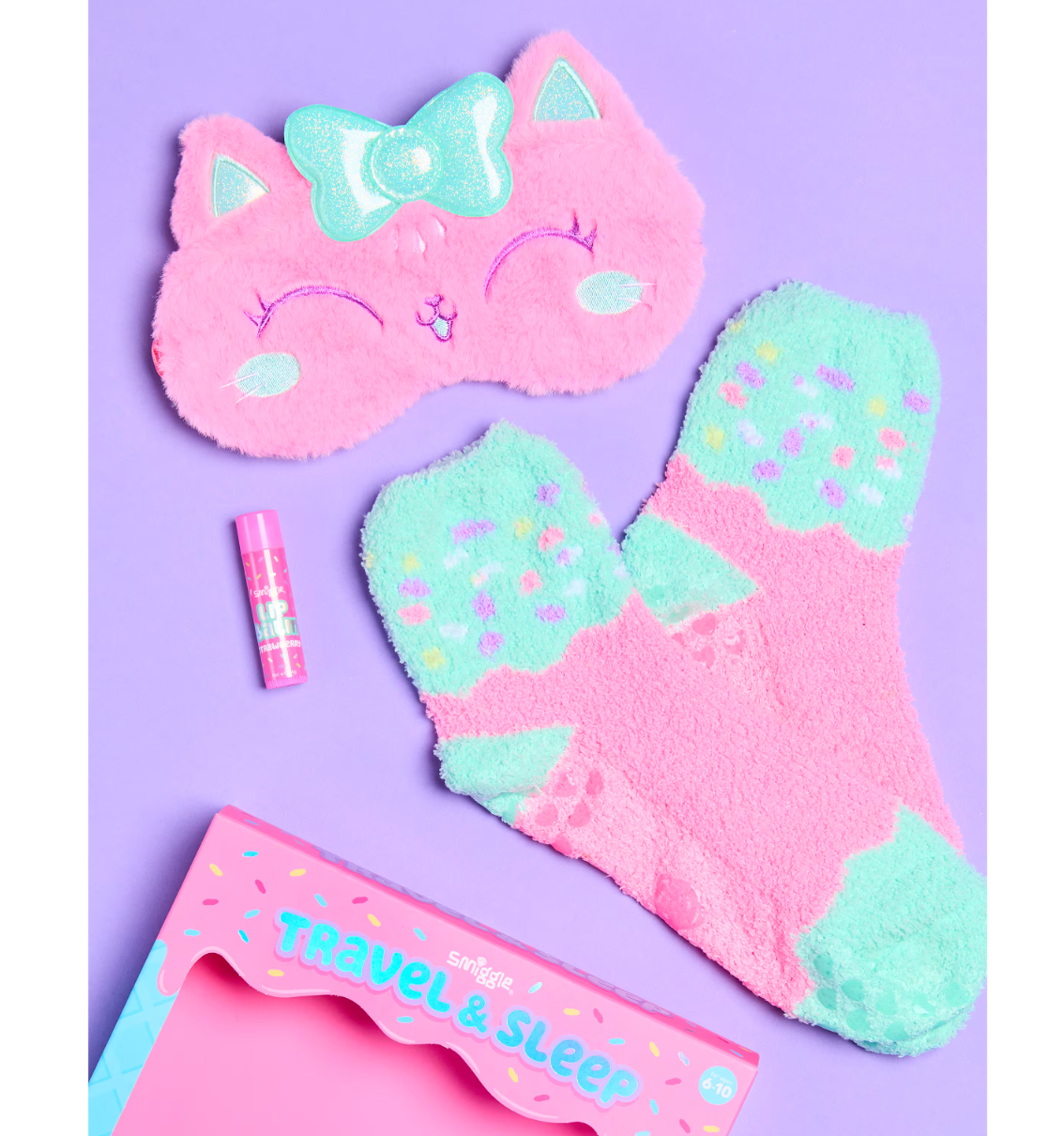 Eye Mask Socks and Lip Balm Set