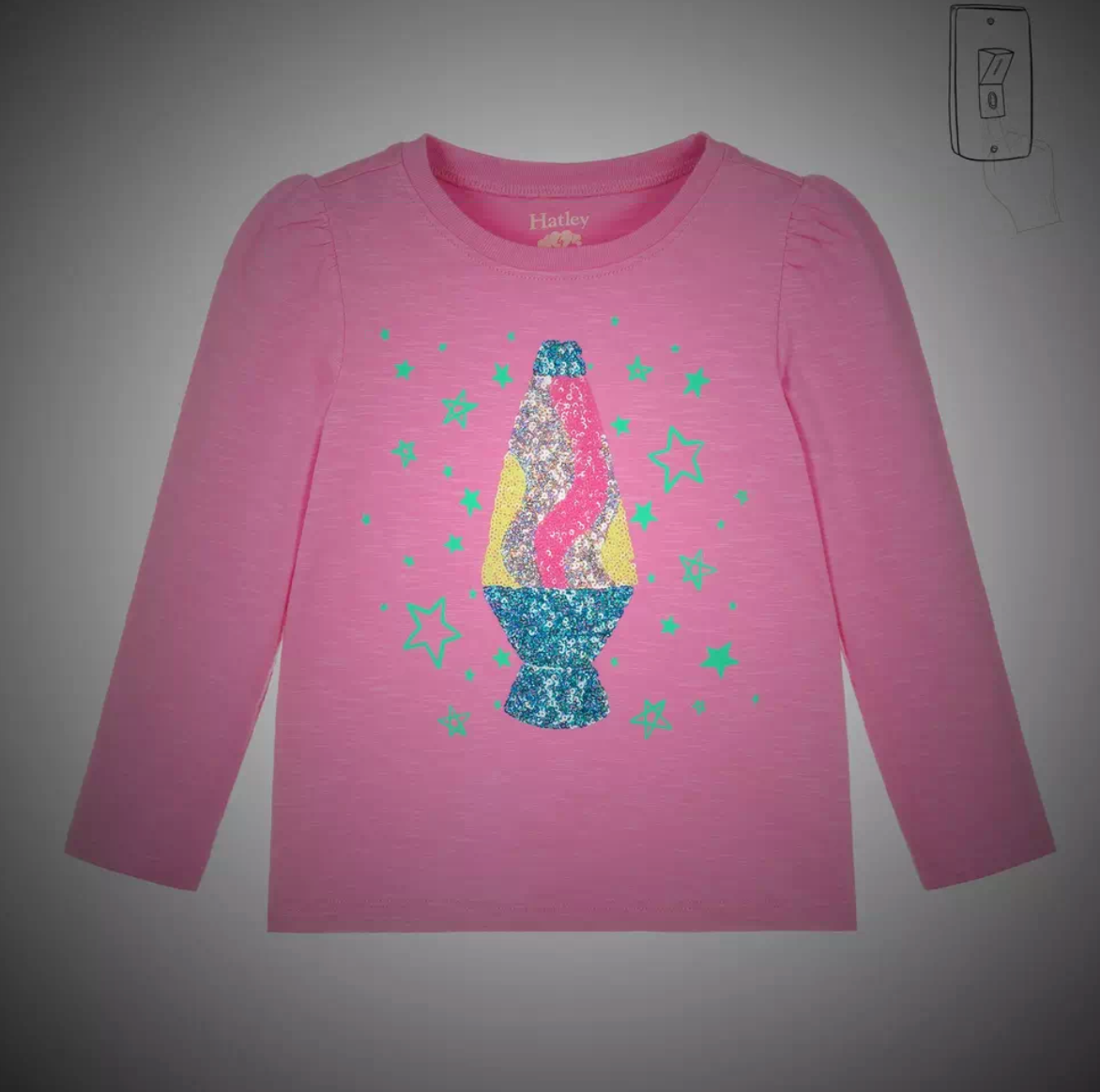 Hatley Pink Lava Lamp Long Sleeve Glow in the Dark