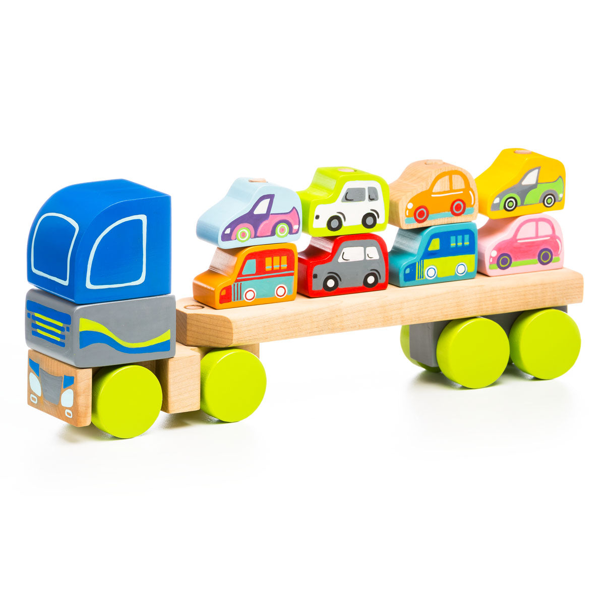 Wooden Car Carrier Truck with Cars