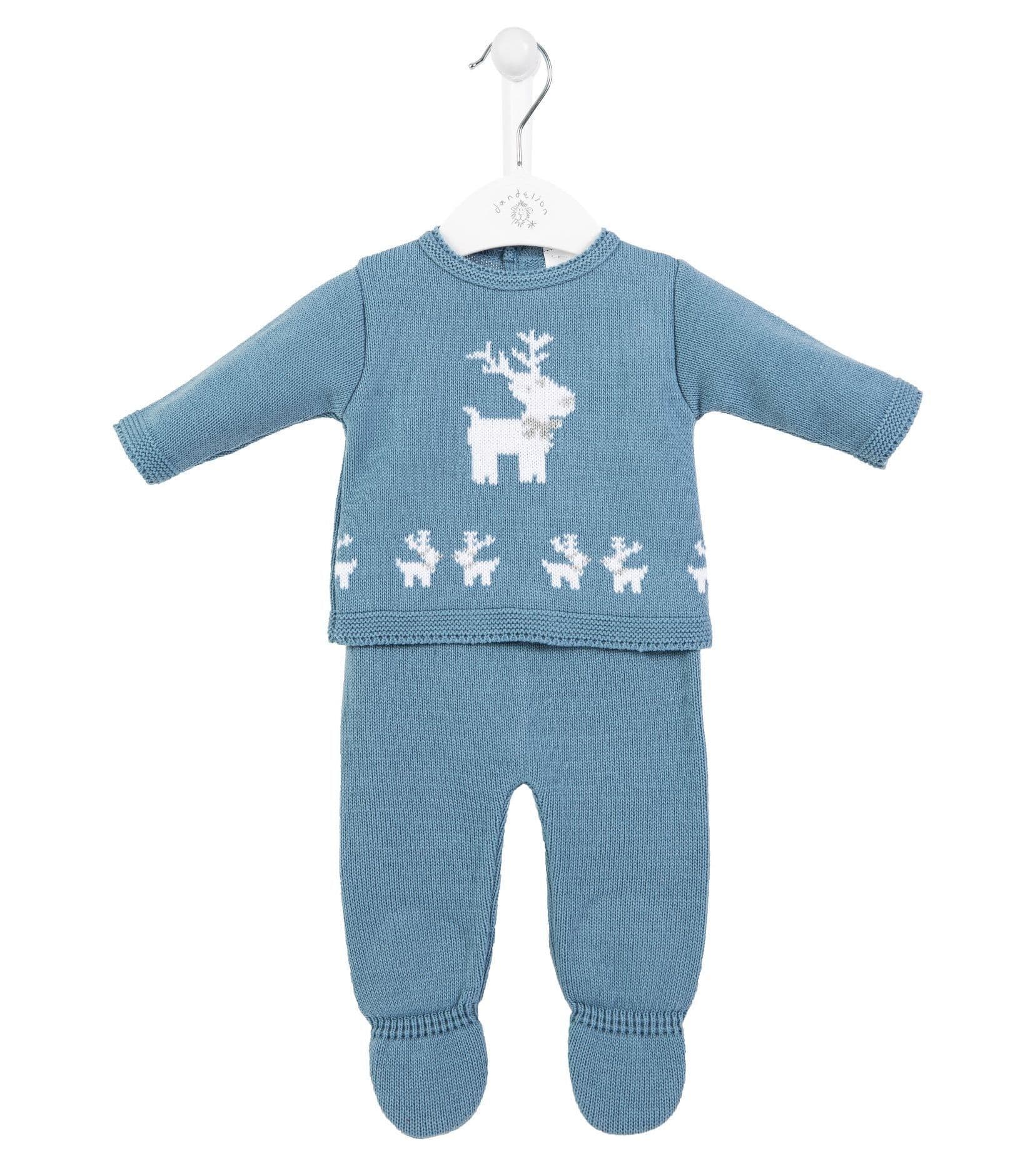 Blue Knitted Reindeer Outfit