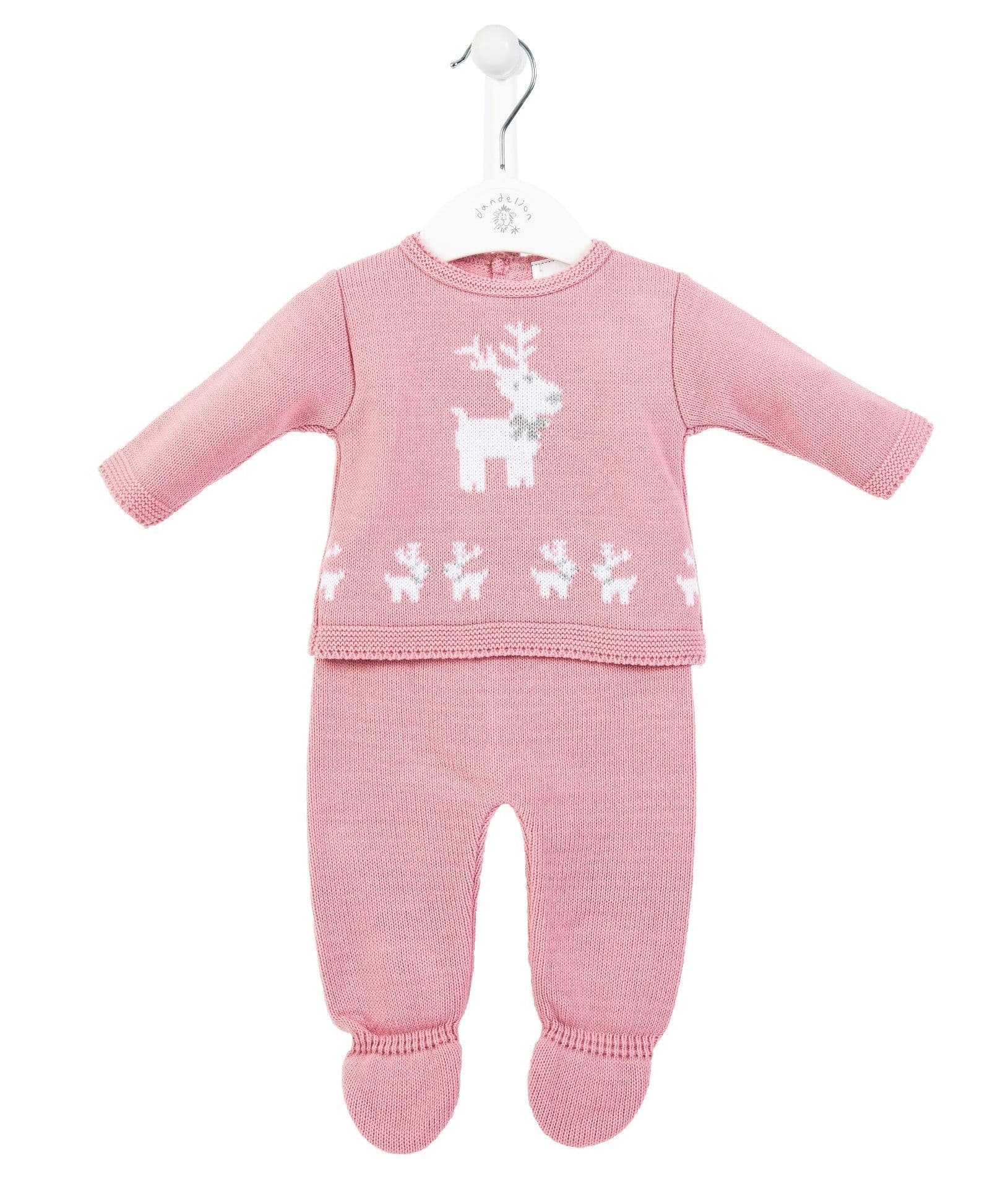 Pink Knitted Reindeer Outfit