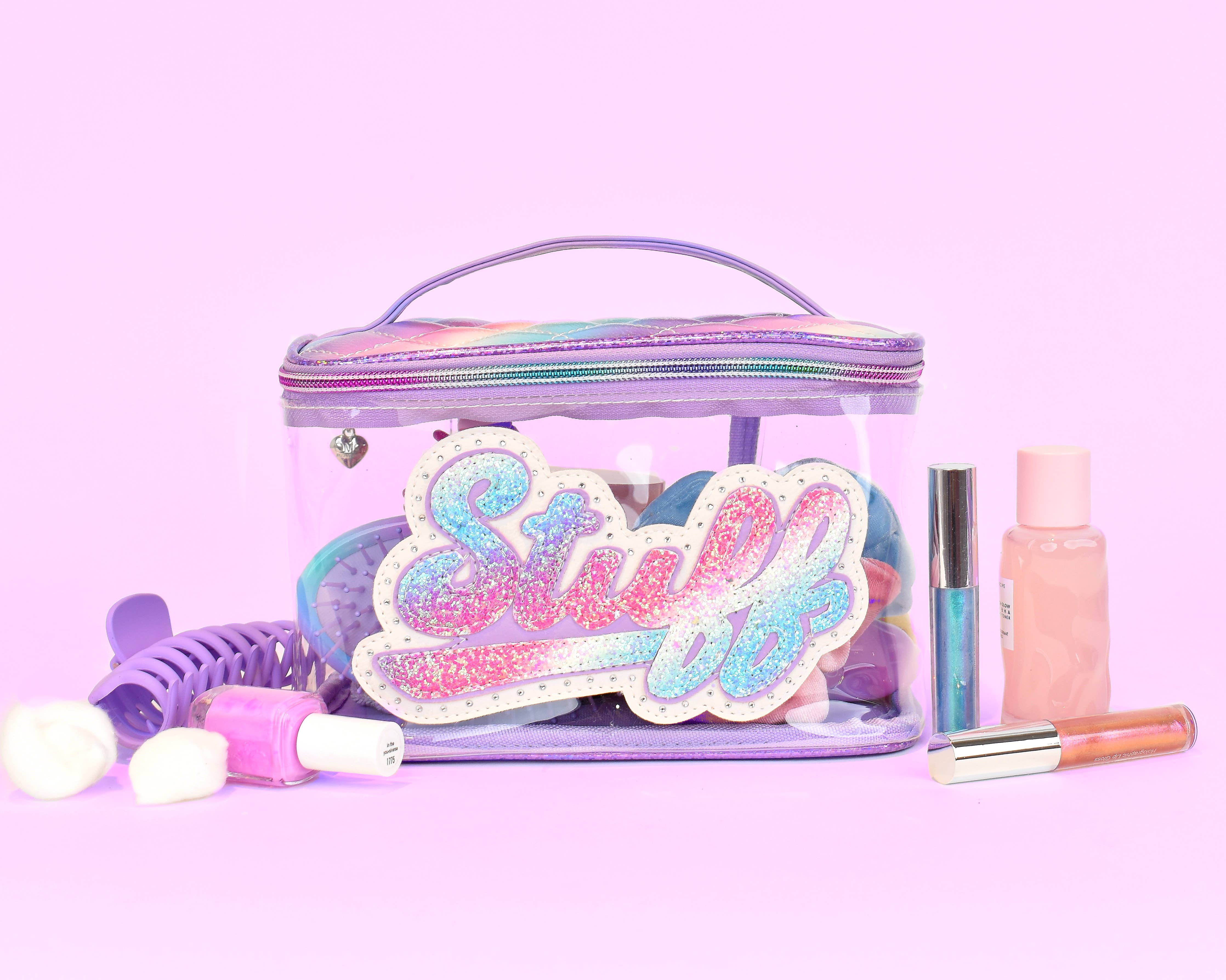 'Stuff' Glitter Clear Glam Bag