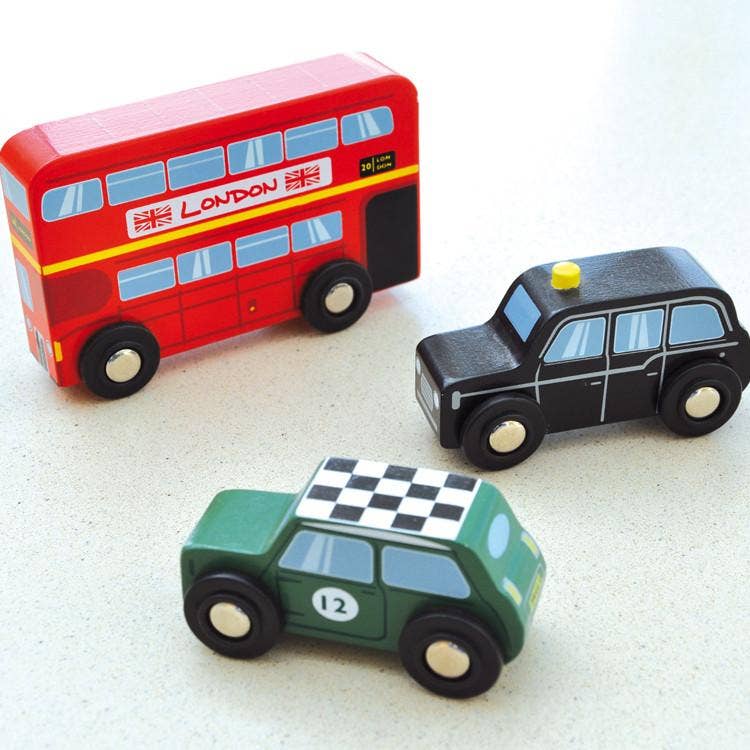 British Classics Wooden Toy Cars