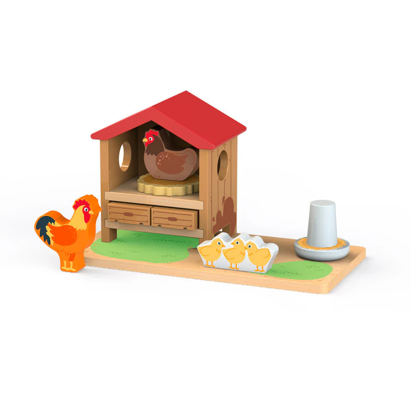 Wooden Chicken Coop Set