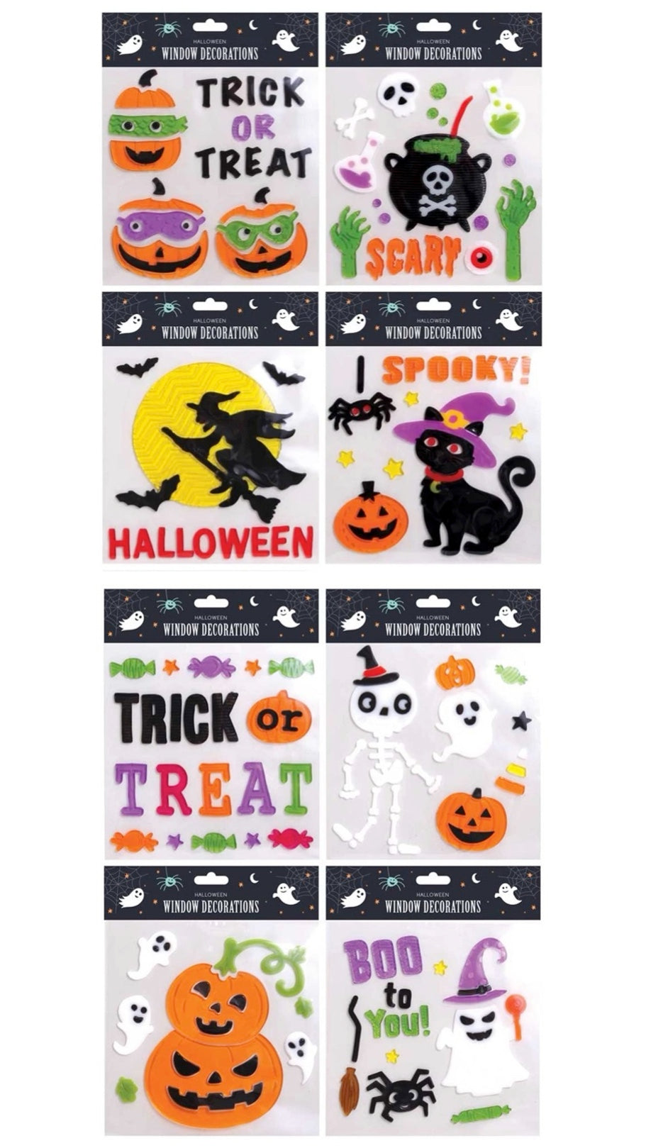 Halloween Character Window Gel Stickers - 1 design supplied