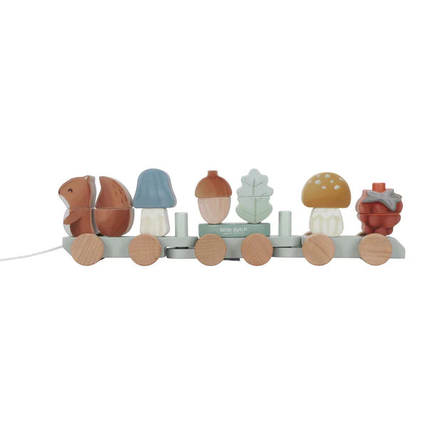 Little Dutch - Forest Friends Squirrel Wooden Stacking Train