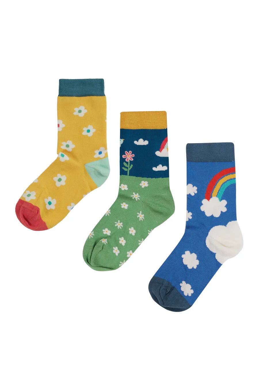 3pk Frugi Colourful Rainbow Socks