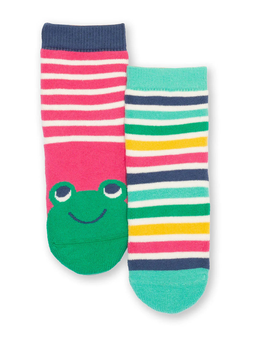 Organic Cotton Grippy Socks - Pink Froggy Face