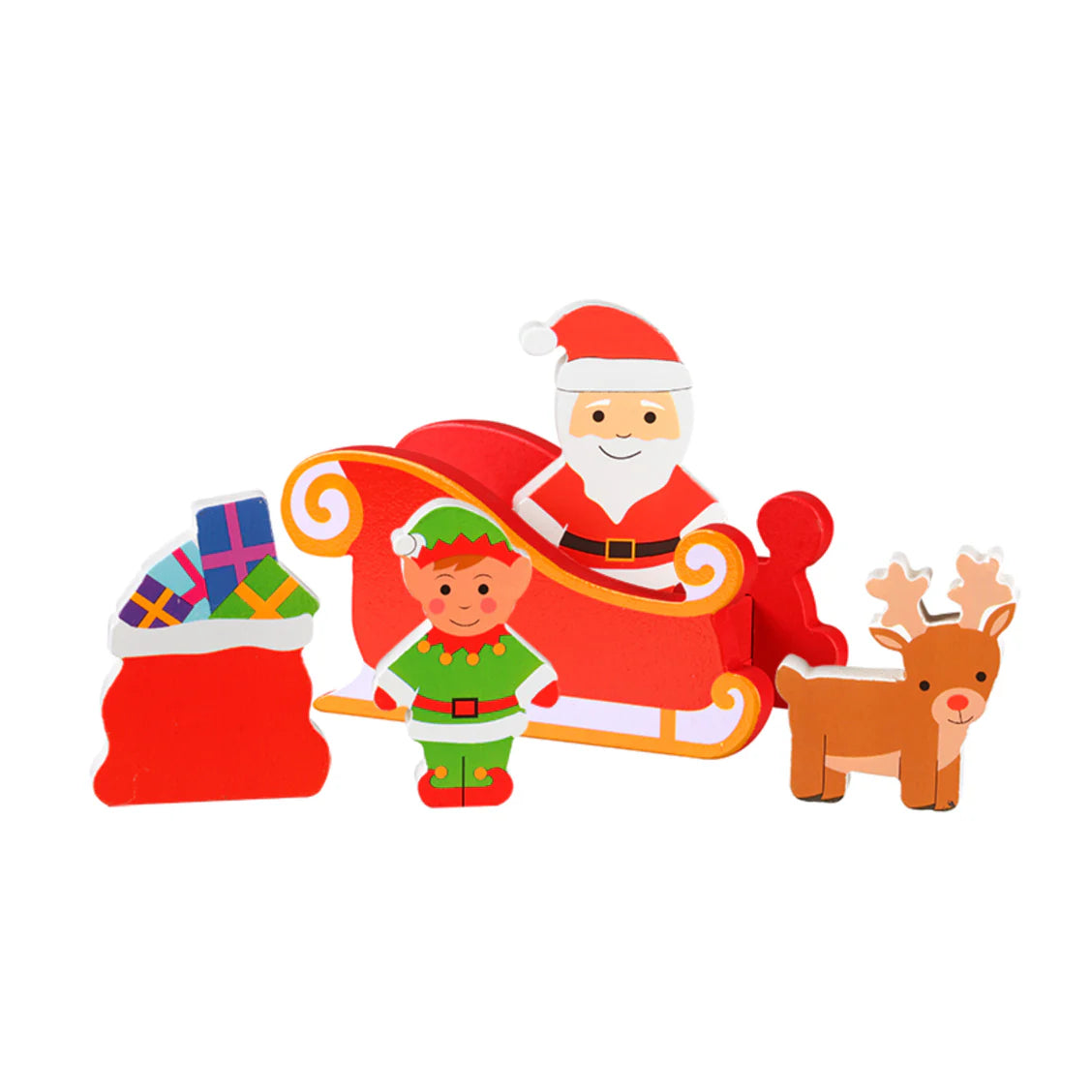 Father Christmas Wooden Sleigh Set