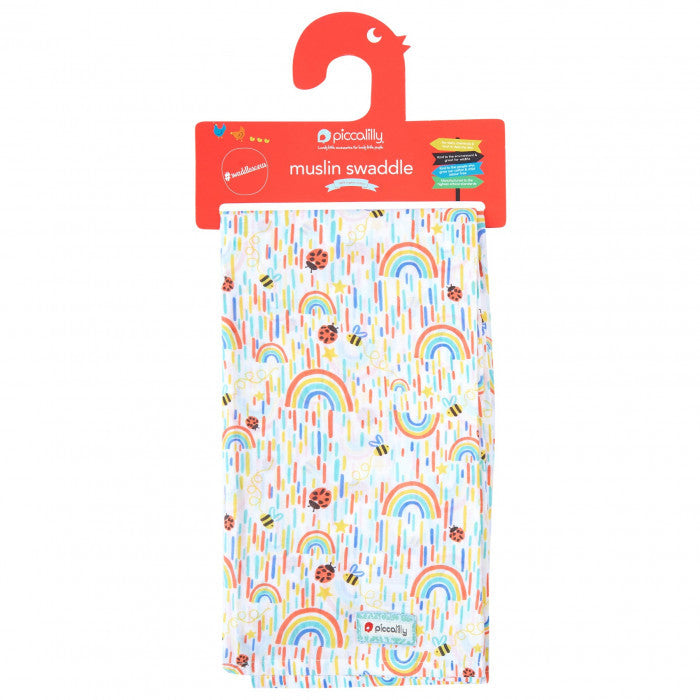 Rainbows Muslin Swaddle 120 x 120cm