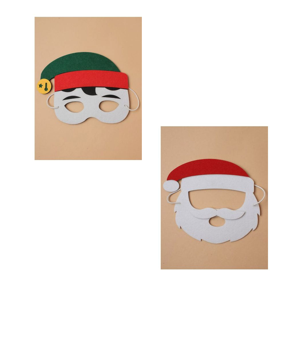 Santa and Elf Felt Masks.