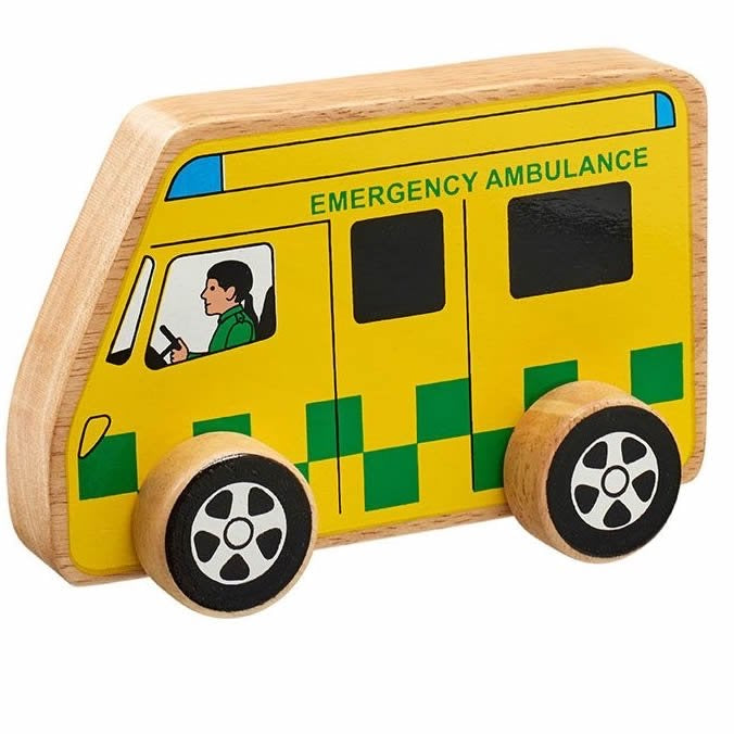 Wooden Push Along Ambulance.