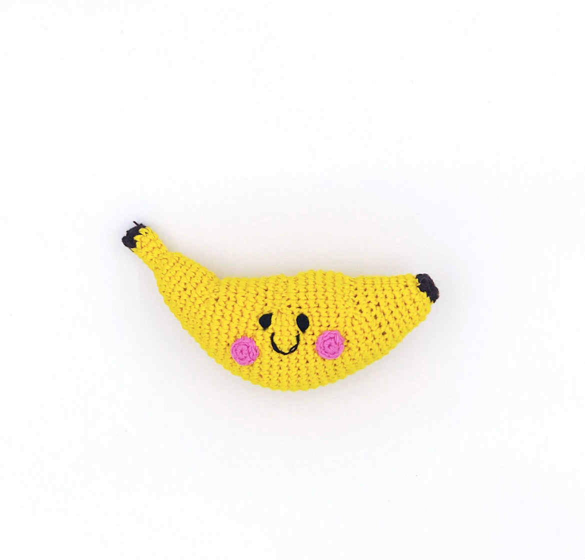 Fair Trade Hand Knitted Banana Rattle.