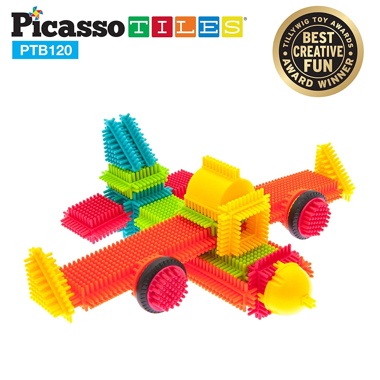 Picasso Bristle Shape Blocks 120 Piece Basic Building Set